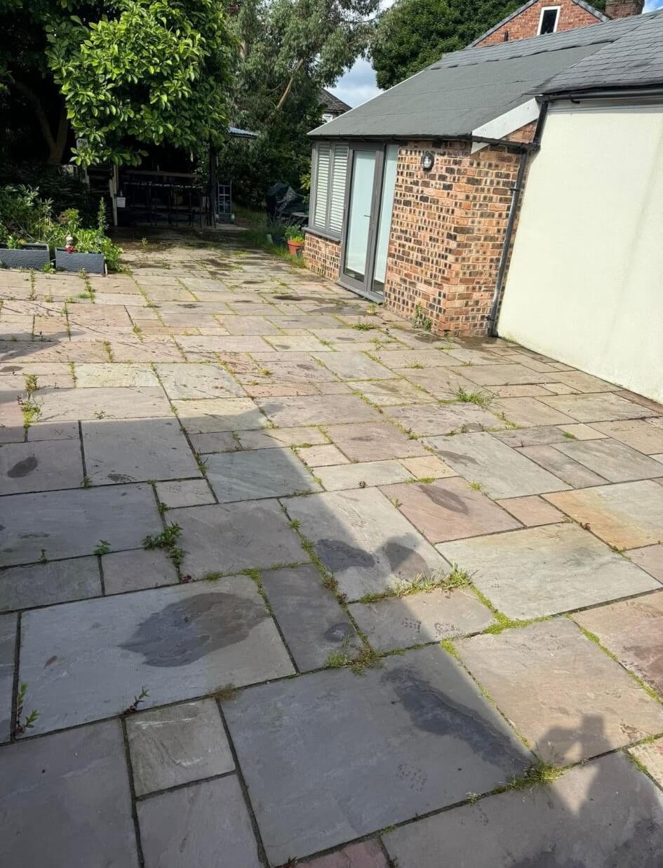 Before repointing garden patio