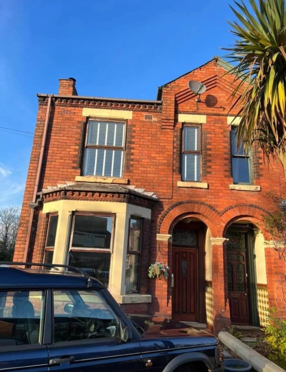 House before repointing in Leigh