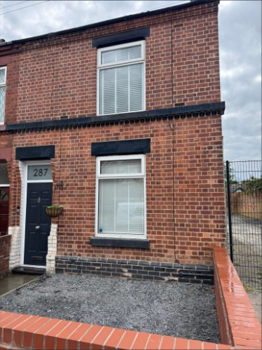 The same Leigh terraced house after repointing and brickwork restoration