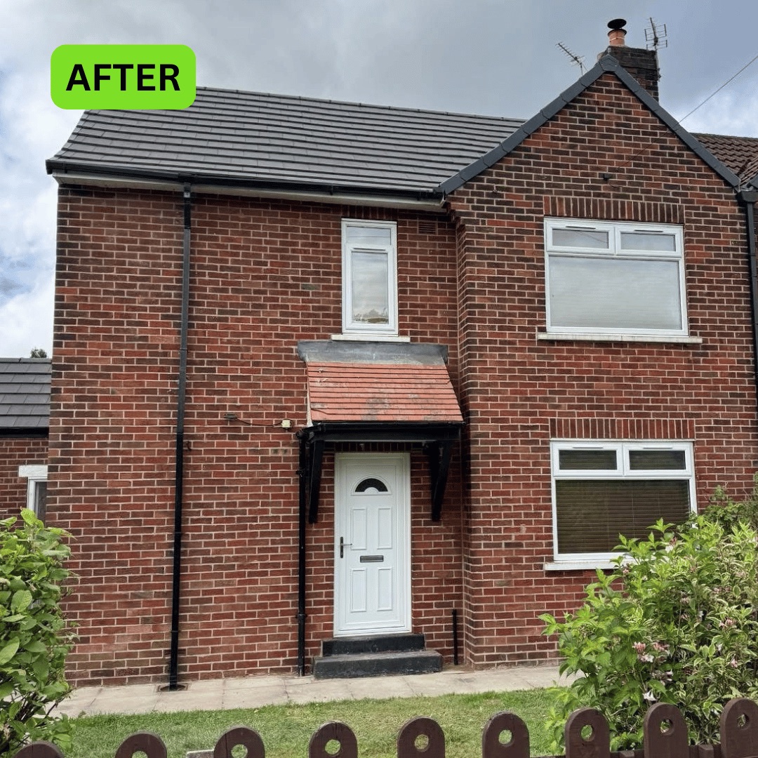 House after repointing project in Manchester with clean brickwork & fresh mortar joints that refresh the look of the brickwork.