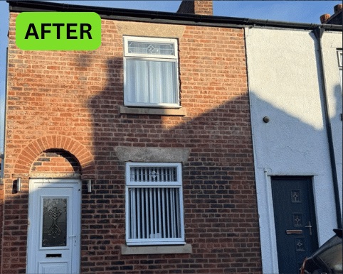 The same Wigan property after render removal and repointing